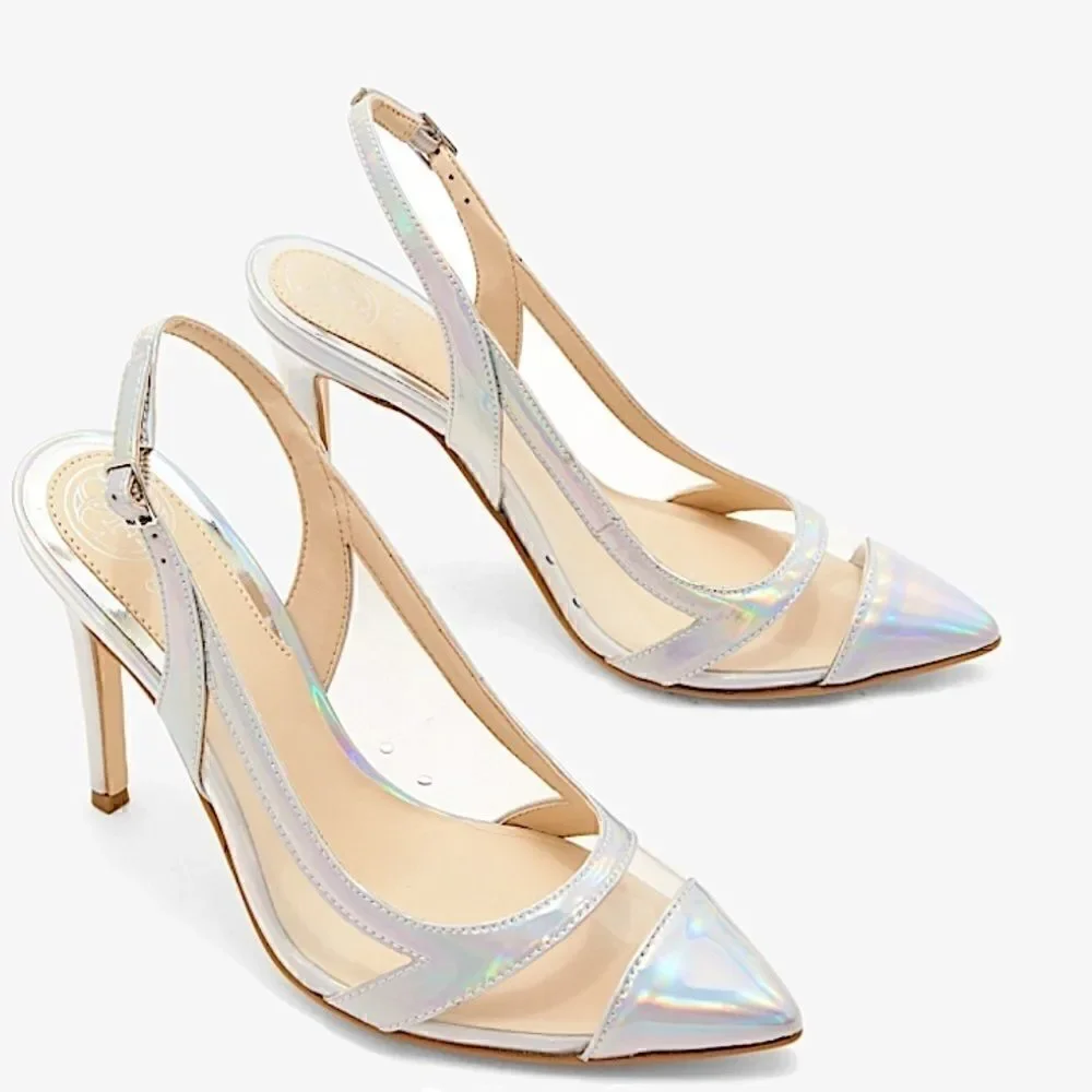 Guess Chaffee Slingback Silver Pumps